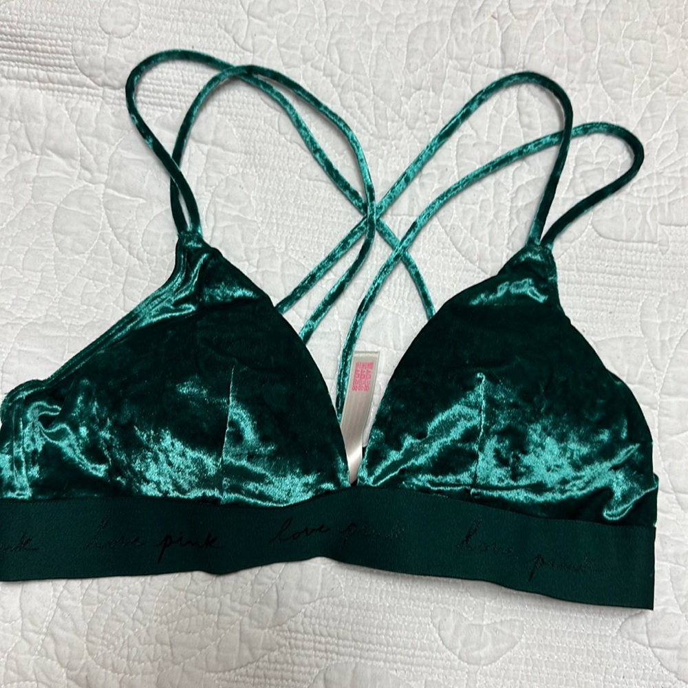 Victoria Secret Velvet Emerald Green Bralette